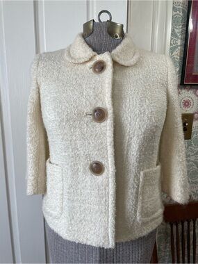 J CREW 2007 Off-White Bouclé Jacket